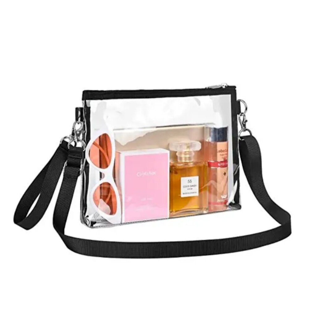 Clear Messenger Shoulder Bag Purse Stadium Approved, Clear Cross-body Travel 201